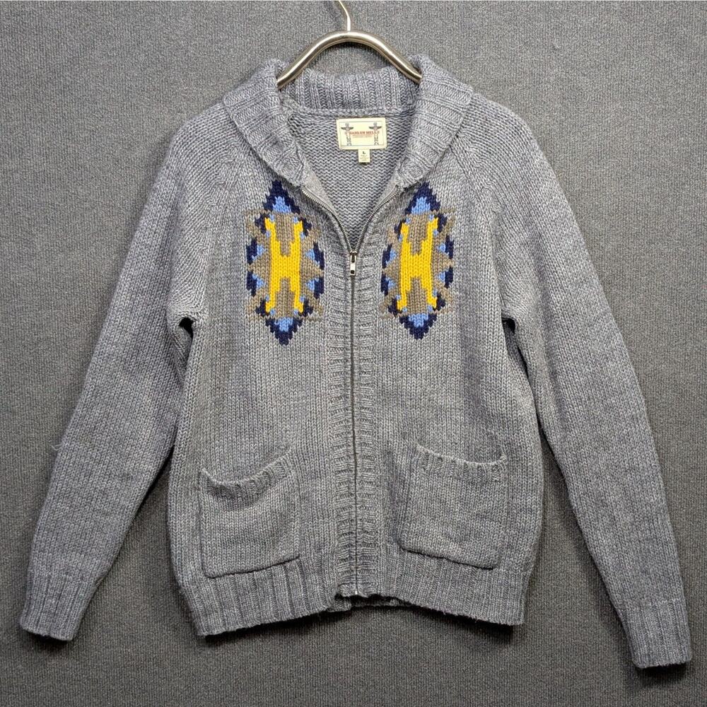 O'Hanlon Mills Cardigan Sweater Mens Large Wool Blend Carragn Kerry Full Zip